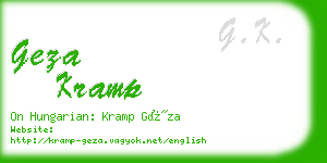 geza kramp business card